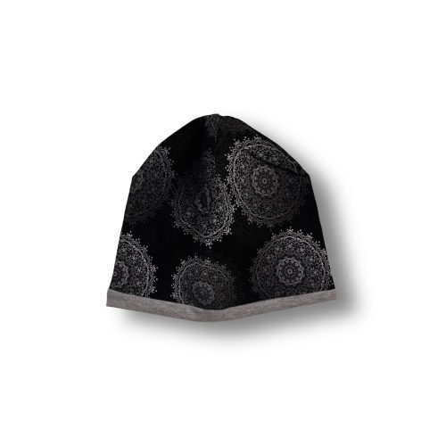 Otroška kapa – abstrakcija + svetlo siva (velikost M)