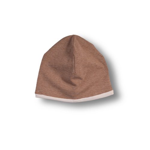 Otroška kapa – Svetlo rjava + smetana (velikost M)