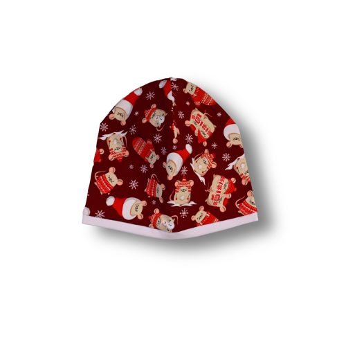 Otroška kapa – Božično + bela (velikost M)