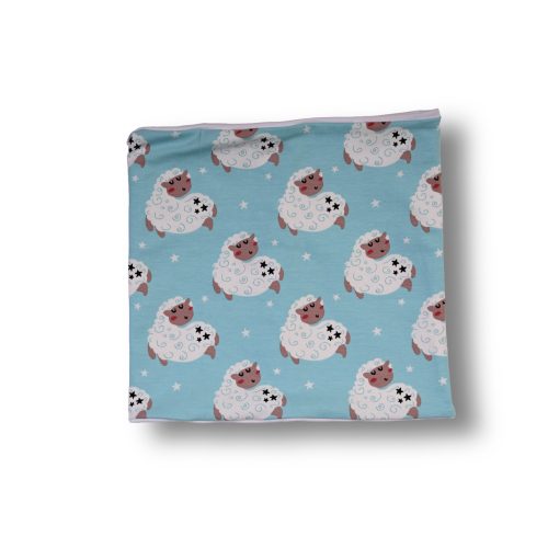 Cevasti šal – ovčke na modrem + smetana (Velikost L)